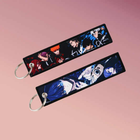 Double-Sided Emdroided Anime Keychain – Football-Inspired Cutie!