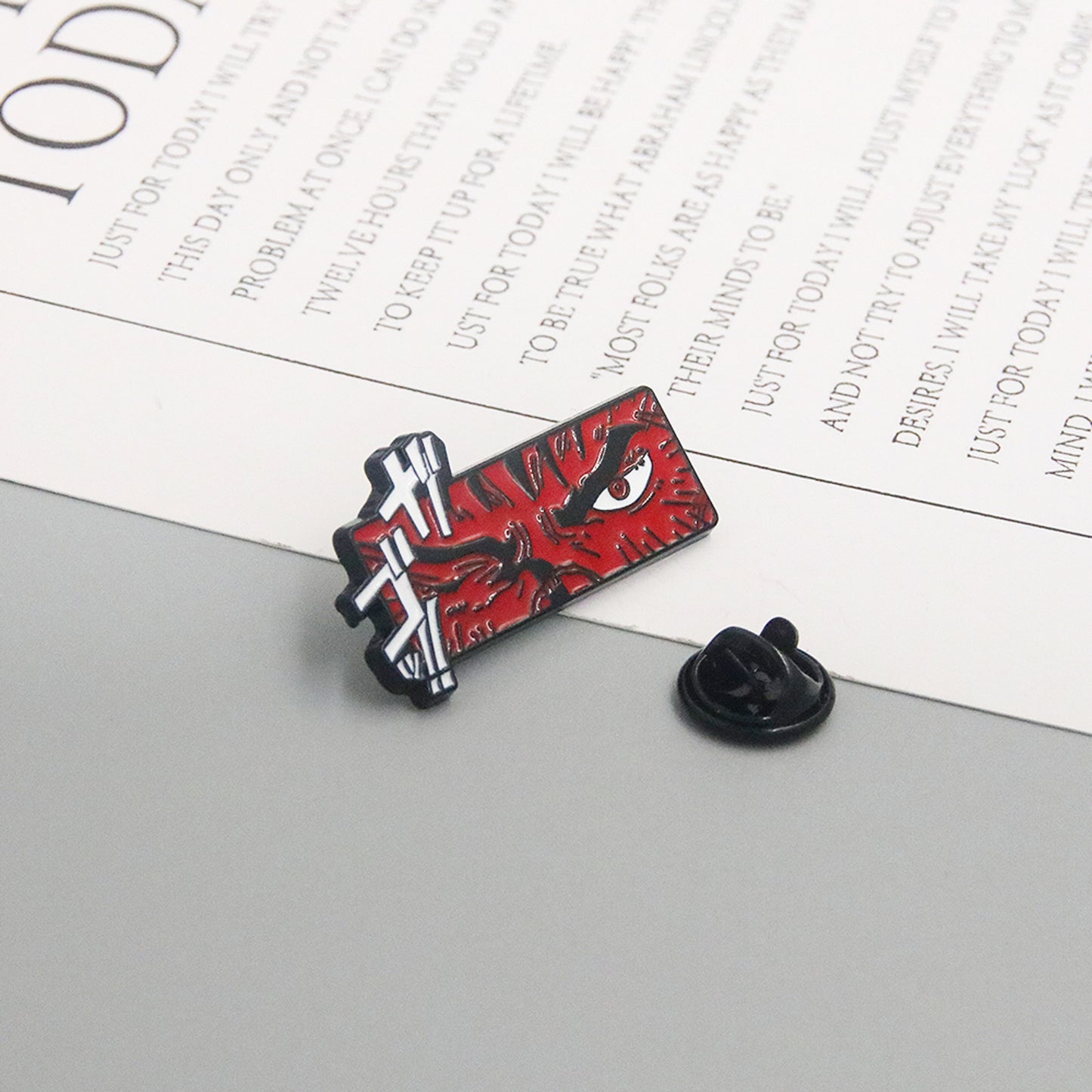 Dark Warrior Armor Enamel Pin – Fierce Eye & Beast Helmet Design