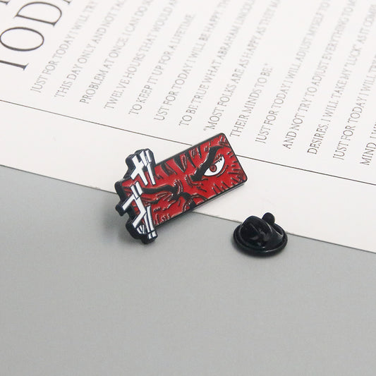 Dark Warrior Armor Enamel Pin – Fierce Eye & Beast Helmet Design