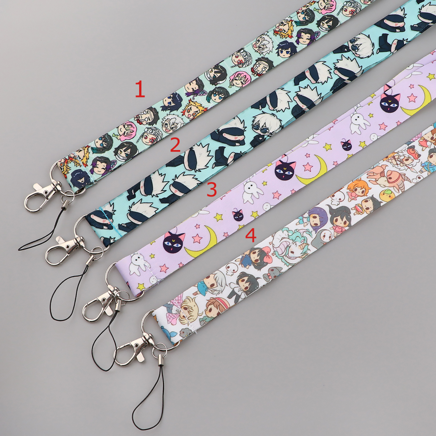 Anime Lanyard Card Holder with Phone Holder and Photocard Holder - Cute Card Holder for ID Cards  - Anime Merch Phone Strap