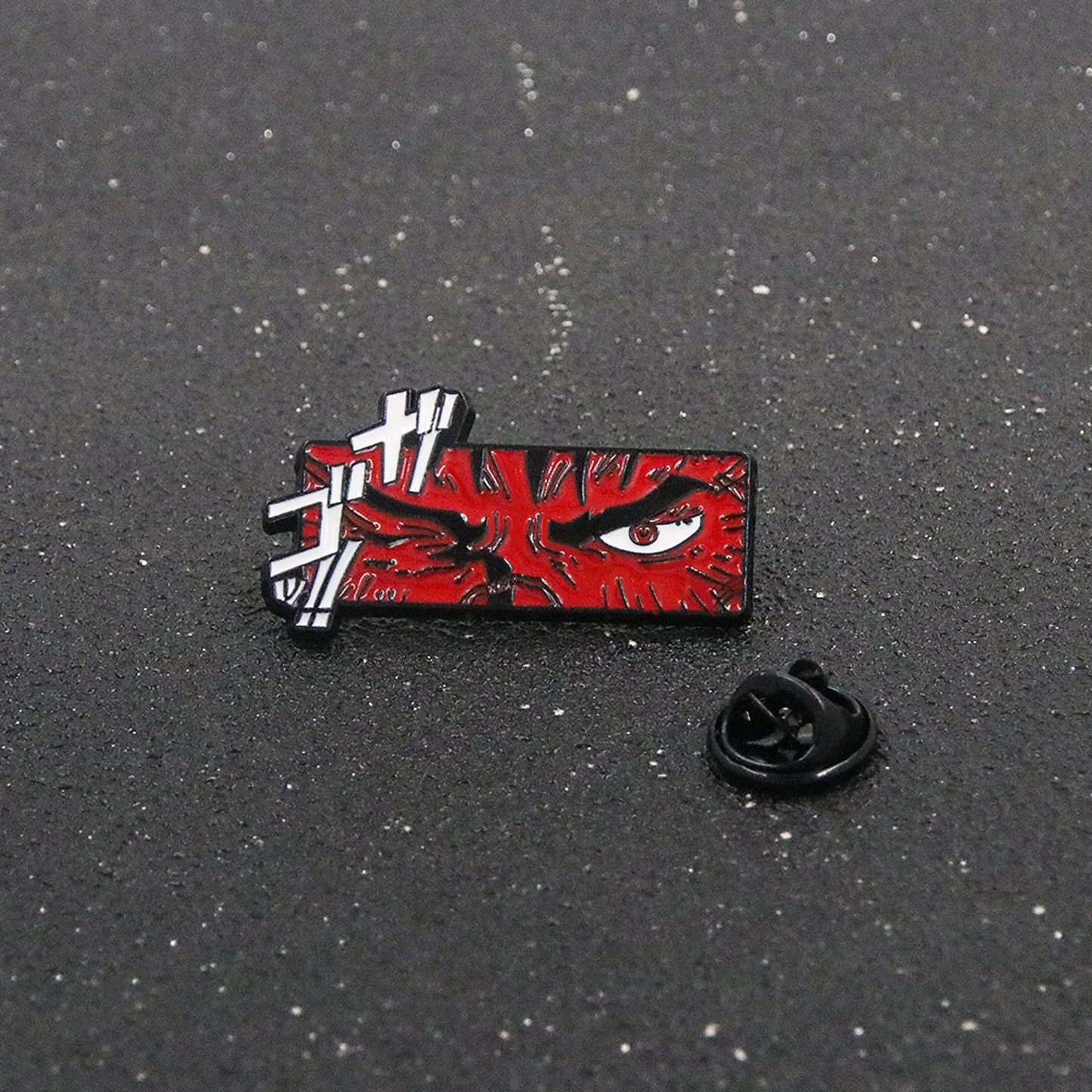 Dark Warrior Armor Enamel Pin – Fierce Eye & Beast Helmet Design