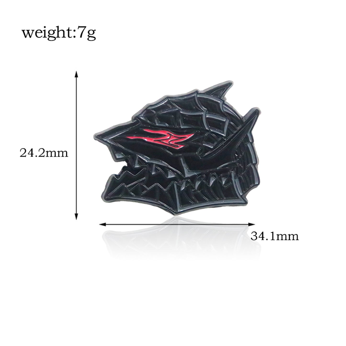 Dark Warrior Armor Enamel Pin – Fierce Eye & Beast Helmet Design