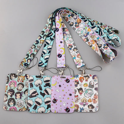 Anime Lanyard Card Holder with Phone Holder and Photocard Holder - Cute Card Holder for ID Cards  - Anime Merch Phone Strap