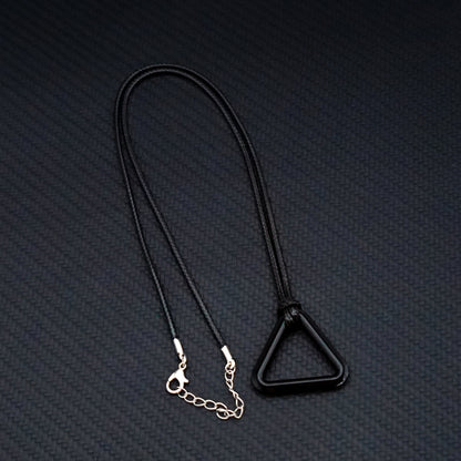 Minimalist Black Triangle Necklace – Anime-Inspired Geometric Pendant