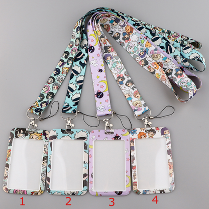 Anime Lanyard Card Holder with Phone Holder and Photocard Holder - Cute Card Holder for ID Cards  - Anime Merch Phone Strap